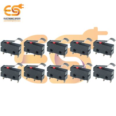 10T85 5A 125V SPDT Curved Handle Metal Micro lever Switch Pack of 10